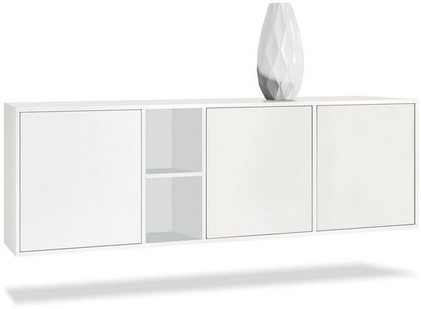 Vladon Kommode Cuba - Weiß matt/Weiß matt - Modernes Sideboard für Ihr Wohnbereich - (BxHxT) 182 x 53 x 35 cm