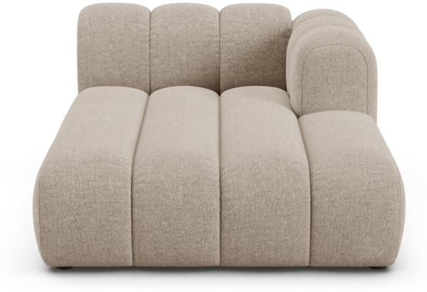 Micadoni Recamiere Lupine 2-Sitzer Rechts Chenille Eden Dunkelbeige