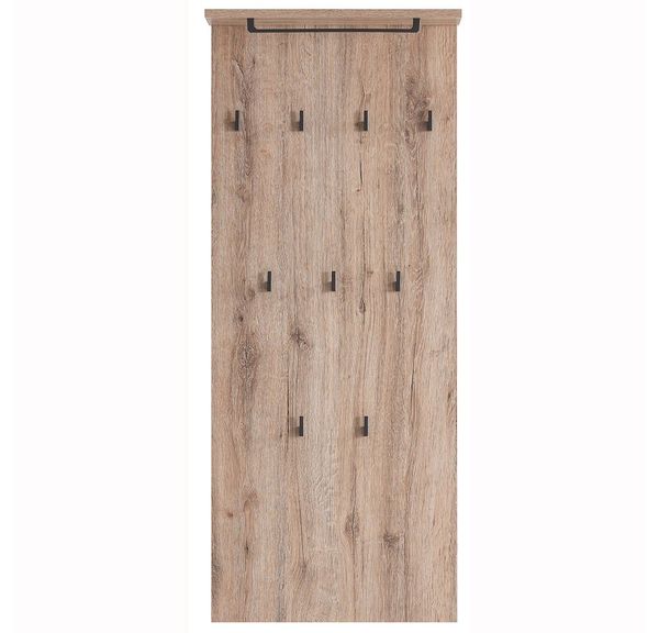 Lomadox Garderobenpaneel CORATO-80, Flur Wandgarderobe Garderobenmöbel Kleiderhaken Eiche 50x110,6x20,9 cm