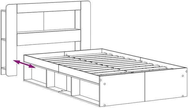 vidaXL Bettgestell mit Stauraum Altholz 120 x 200 cm Holzwerkstoff 3433474 Bild 8