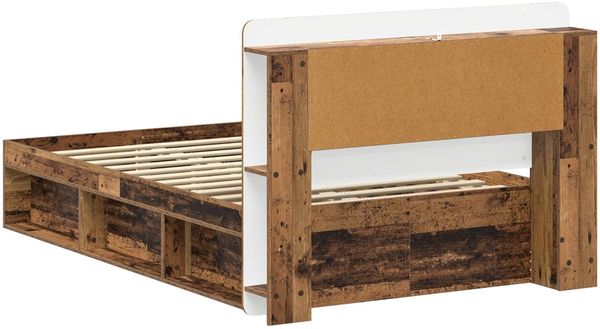 vidaXL Bettgestell mit Stauraum Altholz 120 x 200 cm Holzwerkstoff 3433474 Bild 5