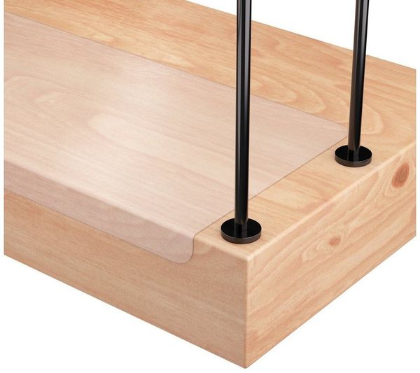 sossai® Stufenmatte Treppenschutz Folie transparent und selbstklebend, Rechteck, 20 x 65 cm, 17St.