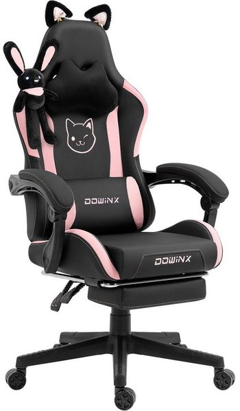 Dowinx Gaming-Stuhl Süße Katze Edition (Packung), Ergonomischer Stuhl mit Hoher Rückenlehne und Lendenwirbelstütze