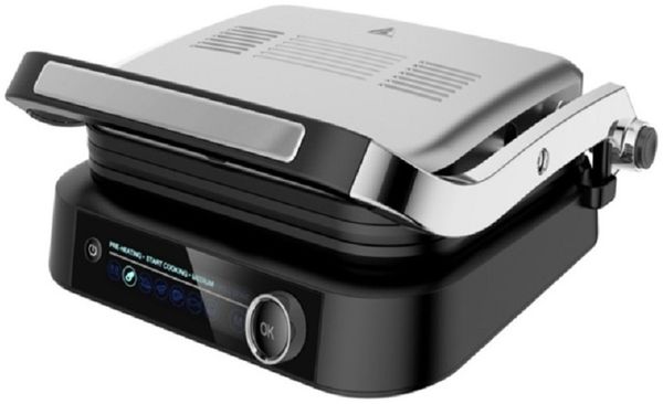 Kontaktgrill mit LED-Display Sandwichmaker Toaster Multigrill Elektrogrill schwarz
