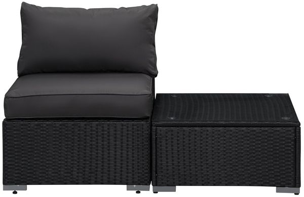 MeXo Gartenlounge-Set Balkonmöbel Rattan Modulsofa mit Liegefunktion Outdoor Wetterfest, (64x64cm Premium-Sitzfläche, 10cm extrabreite Armlehnen, 10cm Deluxe Relax-Sitzkissen, 7+ freie modulare Kombinationen zur Auswahl), Polyrattan Lounge anthrazit Lo...