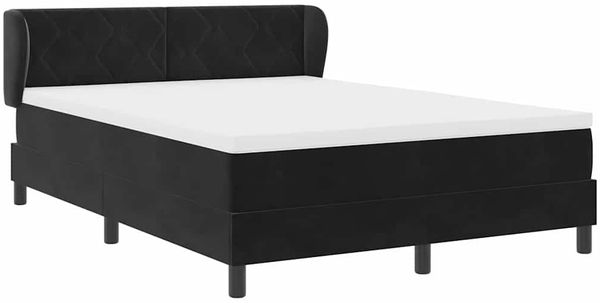 vidaXL Boxspringbett mit Kopfteil Schwarz 140 x 190 cm Samt 3340438 Bild 6