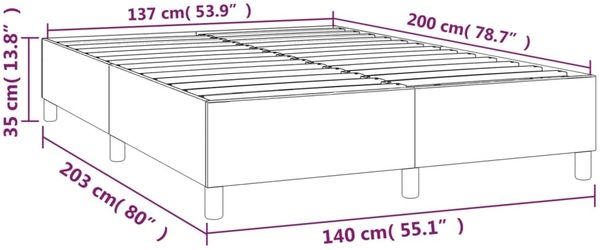 vidaXL Boxspringbettgestell Dunkelbraun 140x200 cm Stoff 3120964 Bild 9