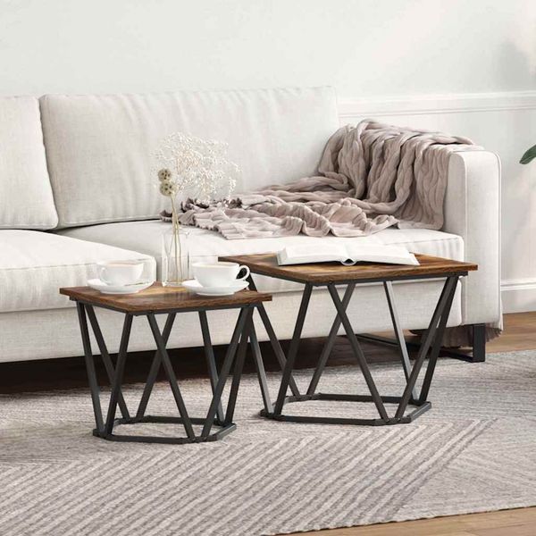 vidaXL Beistelltisch-Set 2 pcs Geräucherte Eiche 868269