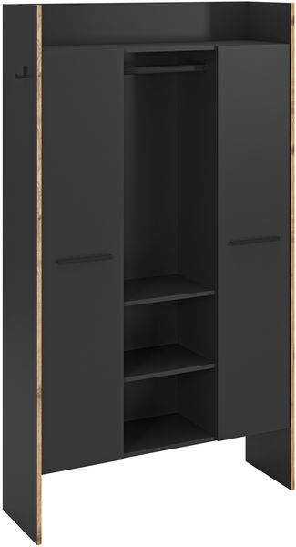 Garderobenschrank (B/H/T: 105x189x37 cm) in Basalt Melamin und Basalt Melamin