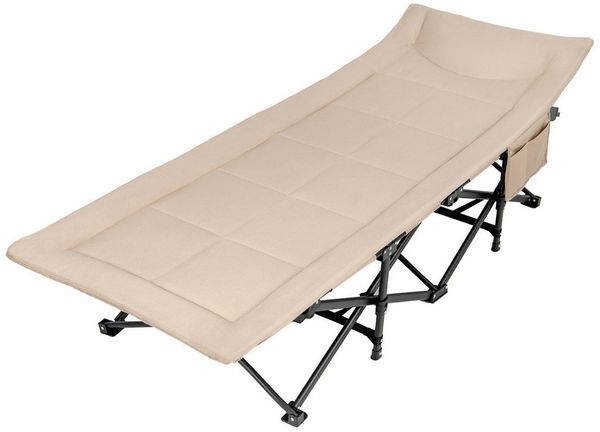 KOMFOTTEU Feldbett Campingbett mit Metallrahmen & 10 Stützpunkten, bis 200kg
