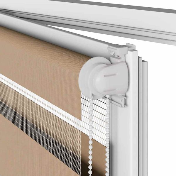 vidaXL Doppelrollo Sandbraun 55x200 cm Stoffbreite 50,9 cm Polyester 4014564 Bild 11