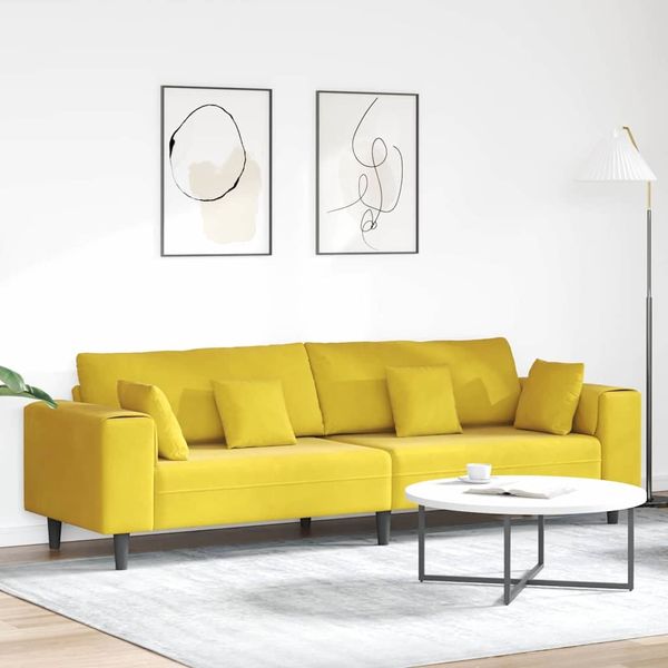 vidaXL Sofa Gelb 250 x 77 x 76 cm Samt 3335159