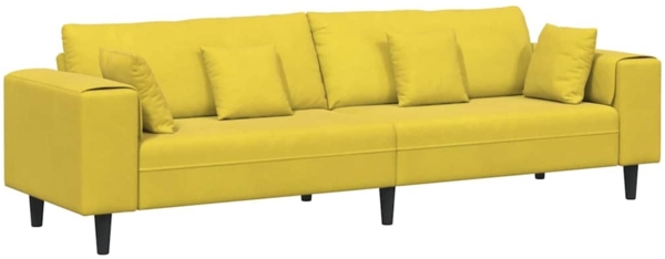 vidaXL Sofa mit Kissen Gelb 250 x 77 x 76 cm Samt 3335159