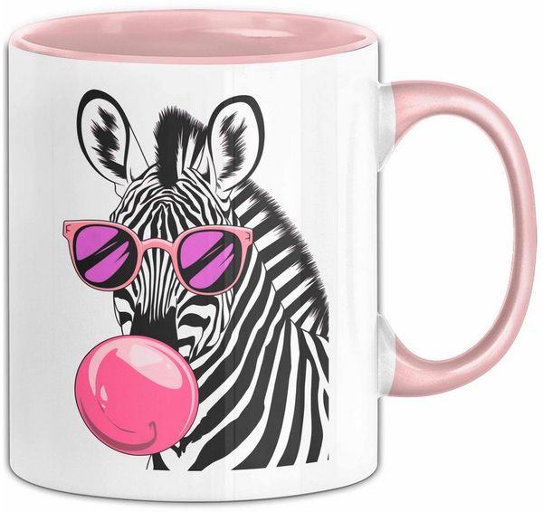 Trendation Tasse Zebra Kaugummi Tasse Geschenk Lustige Geschenkidee Spruch