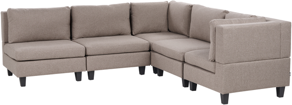 Beliani 'Unstad' Sofa, Braun, Stoff, 72 x 228 x 228 cm, ohne Ottomane, Links