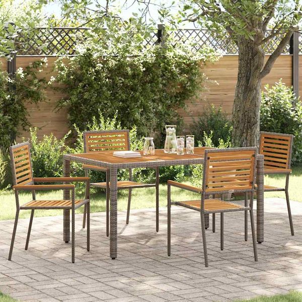vidaXL Garten Stapelstühle 4 pcs Braun und Grau 54 x 56 x 90 cm 3403059