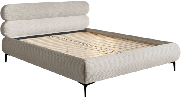 Selsey 'Roule Cord' Polsterbett 140x200 mit Cordstoff und schwarzen Füßen, Greige Bild 4