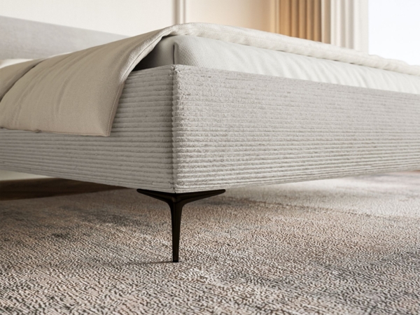 Selsey 'Roule Cord' Polsterbett 140x200 mit Cordstoff und schwarzen Füßen, Greige Bild 8