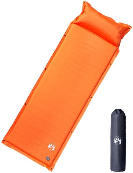 vidaXL Selbstaufblasende Isomatte mit Kissen Orange 4007124