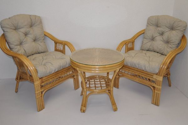 Rattani Rattanstuhl Rattangarnitur Rattangruppe Rio Rattansessel + Rattantisch