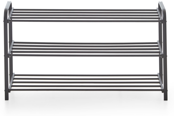 Homes & Jones Schuhregal Manfred 90x49x29 cm aus schwarzem Metall - Regal mit 3 Ebenen für Schuhen - Robust & platzsparend - Schuhregal - Flur, Diele - modern & stilvoll Bild 5