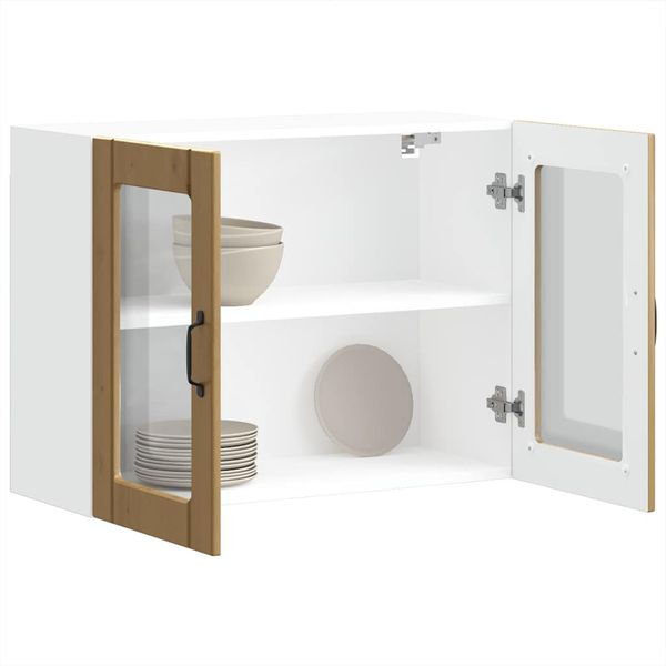 vidaXL Küchen-Hängeschrank mit Glastür Artisan-Eiche Holzwerkstoff 853856