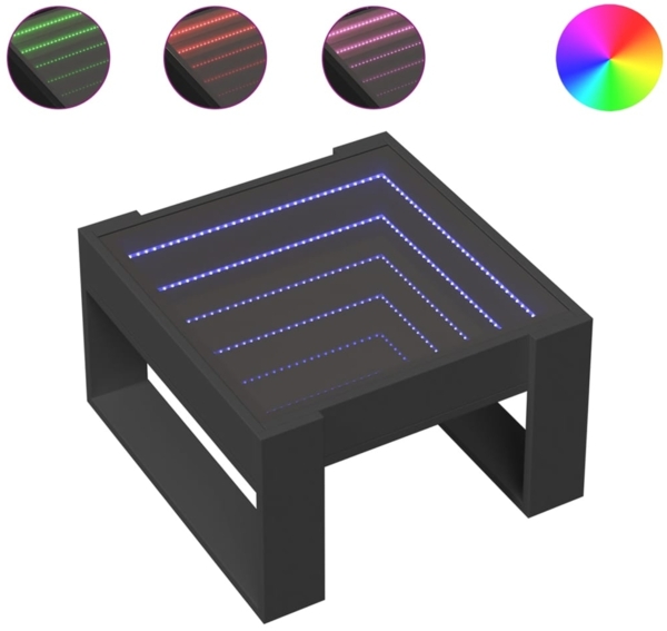 vidaXL Couchtisch mit Infinity-LED Schwarz 50x53x30 cm 847624