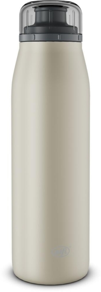 alfi Isolierflasche ISO BOTTLE 05l Edelstahl Thermosflasche linen beige matt BPA frei dicht kohlensäure geeignet spülmaschinenfest robust AromaSafe stylisches Design