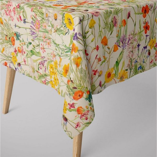 SCHÖNER LEBEN. Tischdecke Tischdecke abwaschbar Feldblumen bunt div. Größen von SCHÖNER LEBEN, abwaschbar