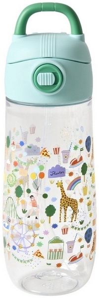 Rice - Plastic Kids Drinking Bottle with Fun Fair Print - Mint - 550 ml