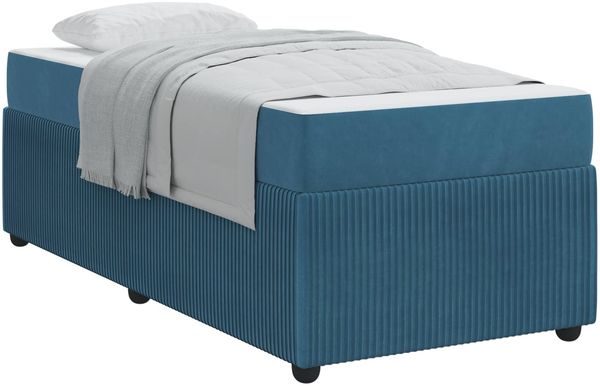vidaXL Bettrahmen mit Matratze Blau 90 x 200 cm Stoff 3398351 Bild 2