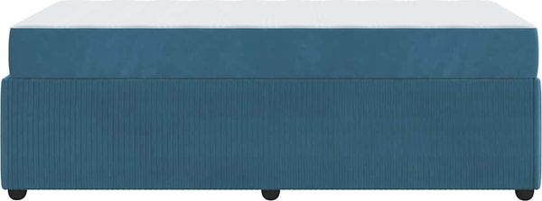vidaXL Bettrahmen mit Matratze Blau 90 x 200 cm Stoff 3398351 Bild 6