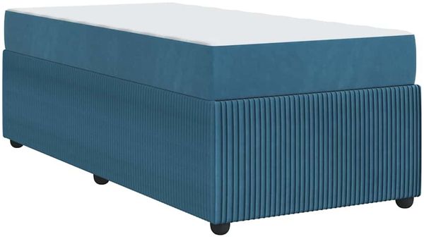 vidaXL Bettrahmen mit Matratze Blau 90 x 200 cm Stoff 3398351 Bild 7