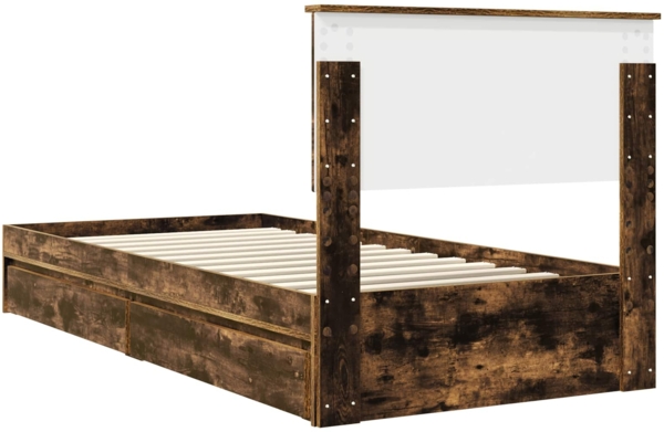 vidaXL Aufbewahrungsbett Geräucherte Eiche 90x200 cm Holzwerkstoff 3410837 Bild 9