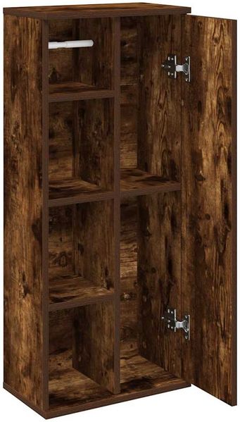 vidaXL Badezimmerschrank mit Rollenhalter Räuchereiche 39x22x90 cm 858528 Bild 5