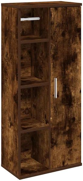 vidaXL Badezimmerschrank mit Rollenhalter Räuchereiche 39x22x90 cm 858528 Bild 2