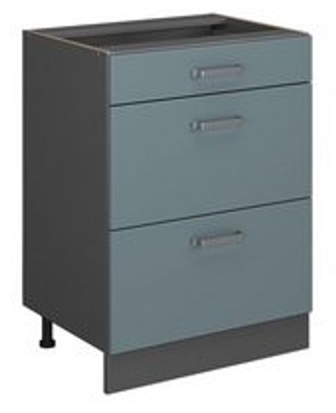 Küchenunterschrank R-Line Blau-Grau 60 cm mit Schubladen, ohne Arbeitsplatte Vicco Bild 6