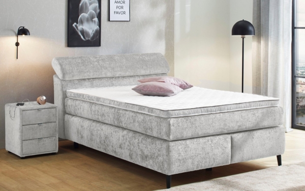 Jockenhöfer Gruppe Boxspringbett Diva, inkl. 7-Zonen-TTFK-Matratze, Kopfteil höhenverstellbar, KS-Topper