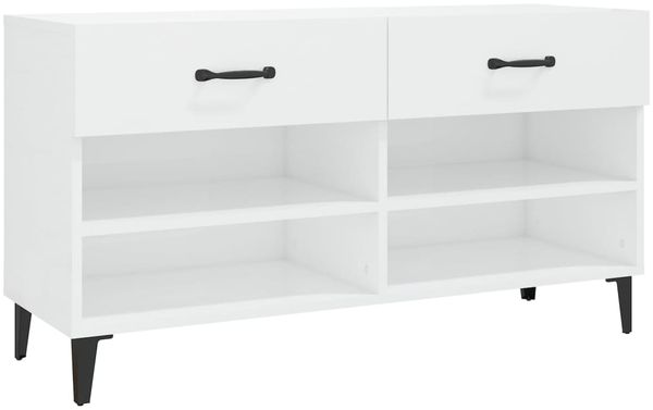 vidaXL Schuhschrank Hochglanz-Weiß 102x35x55 cm Holzwerkstoff 812831 Bild 2