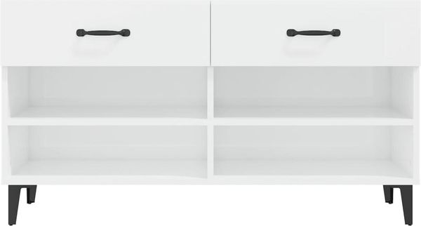 vidaXL Schuhschrank Hochglanz-Weiß 102x35x55 cm Holzwerkstoff 812831 Bild 6