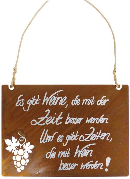 Badeko Dekotafel Wein 35 cm rostbraun