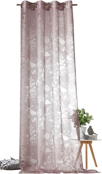 Weckbrodt Vorhang Shorty (1 St), Ösen, transparent, Ausbrenner, Ausbrenner, Allover,transparent,Motiv Vögel und Zweige, Gardine, Store