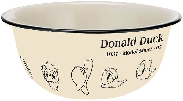 Geda Labels GmbH Müslischale Donald Duck Model Sheet Vintage, Keramik, (1-tlg), Beige, 600 ml, spülmaschinengeeignet