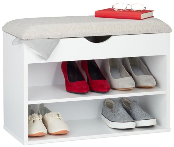 Weiße Schuhbank gepolstert