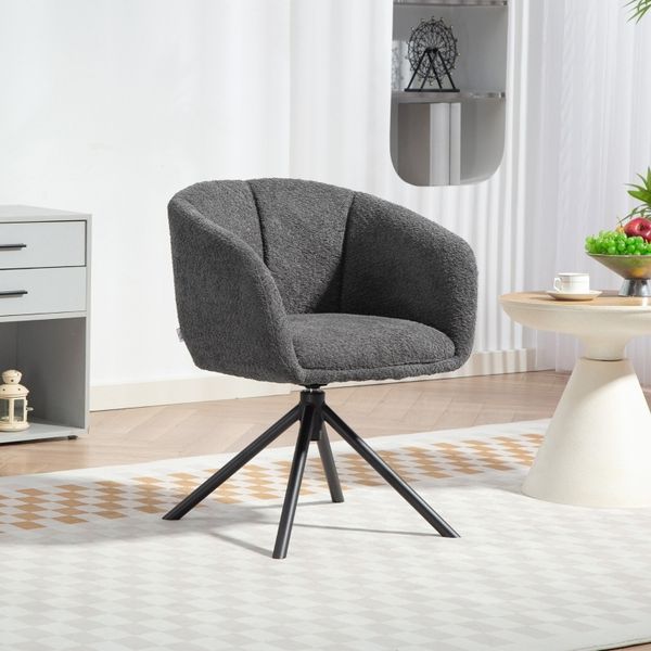 Sessel 58,5x59x78,5 cm, drehbar, gepolstert, grau