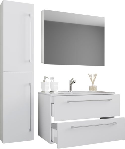 VCM Badmöbel Waschtisch Badinos 917112 Weiß H. 151 x B. 113 x T. 46 cm