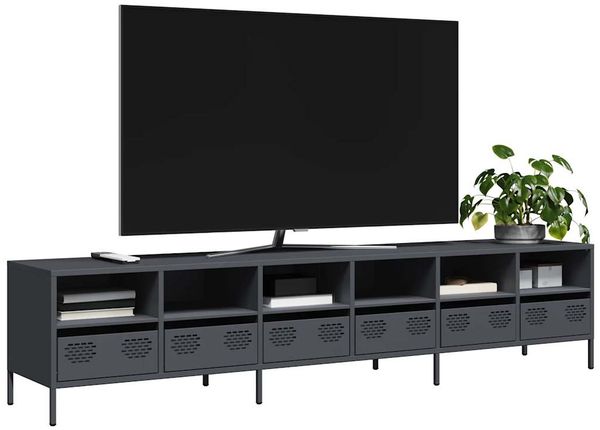 vidaXL TV-Schrank Anthrazit 202x39x43,5 cm Kaltgewalzter Stahl 3307157