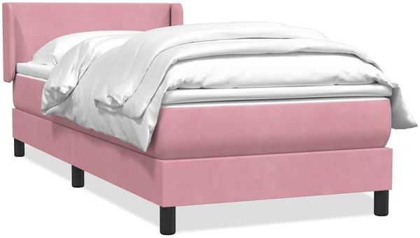 vidaXL Boxspringbett mit Matratze Rosa 90x220 cm Samt 3317978
