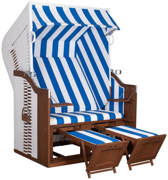 TRENDY by deVries Strandkorb "Profi Ostsee FEHMARN" PE white Des. 991, Größe 124 x 87 x 159 cm