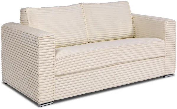Vente-unique - LORETO Sofa SamtStoff Beige - B 223 cm95 cm x H 90 cm x L 195 cm Bild 2